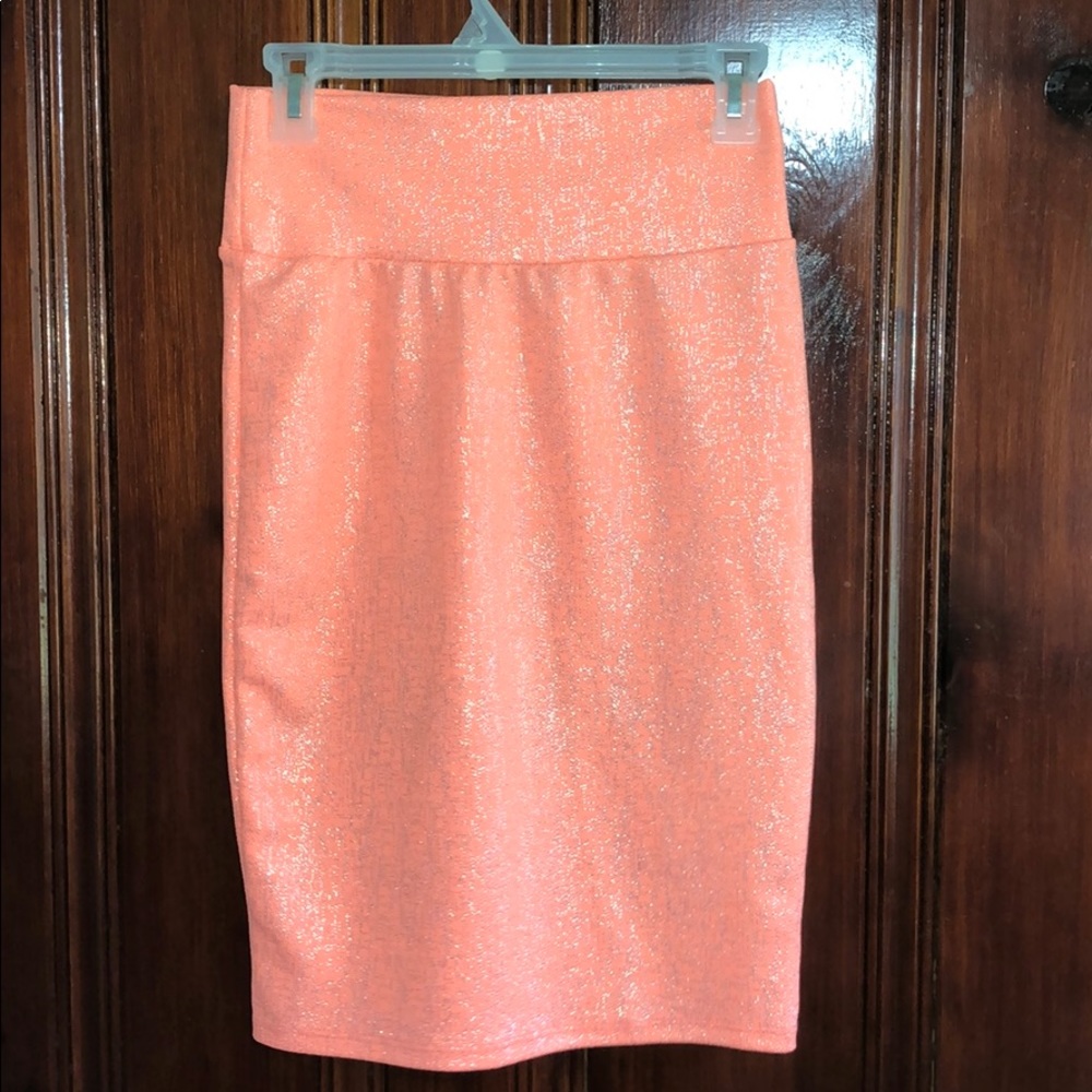 💥 Lula roe orange shimmer skirt